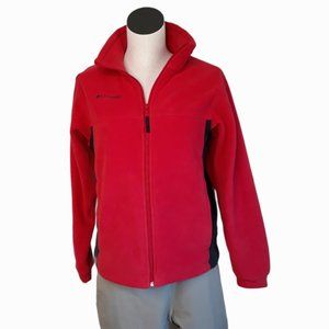 COLUMBIA • 14/16 Youth • fleece jacket red & black red black warm outdoor kids